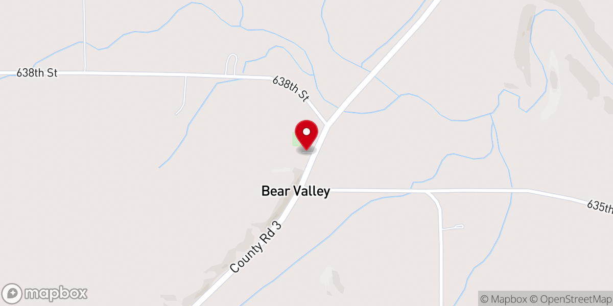 Map showing location of Saint John's Bear Valley Lutheran Church