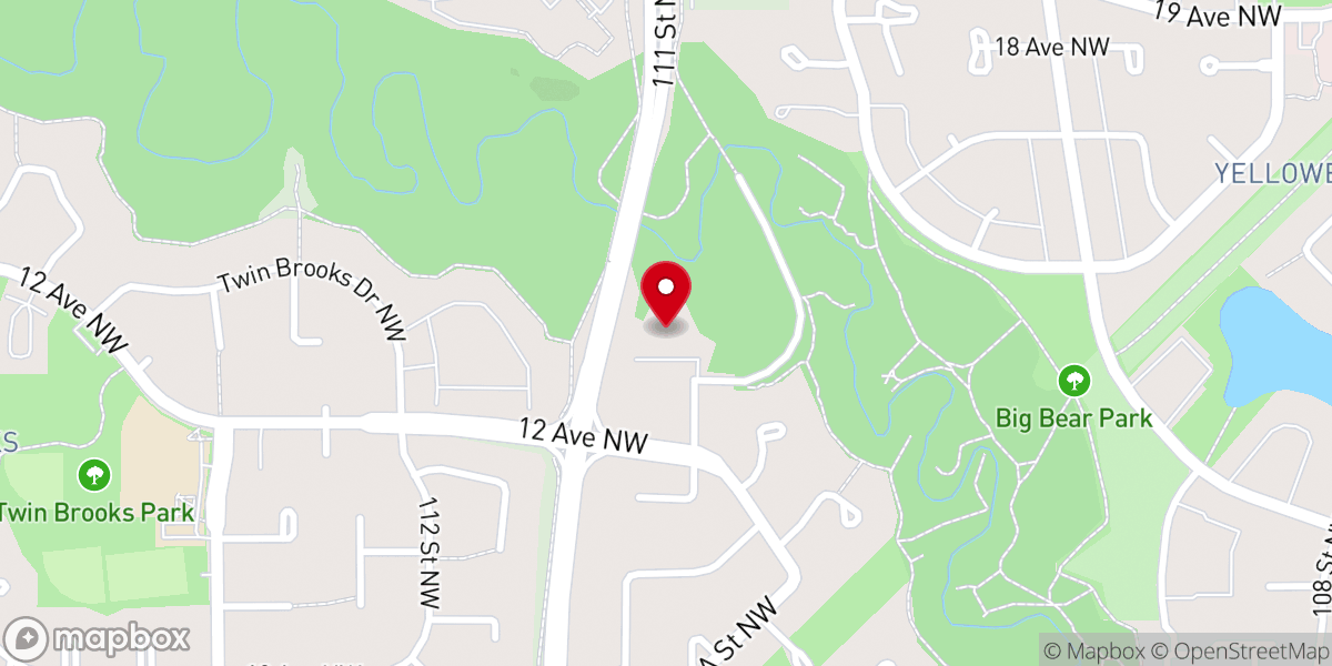 Map showing location of Maha Ganapathy Temple, Edmonton