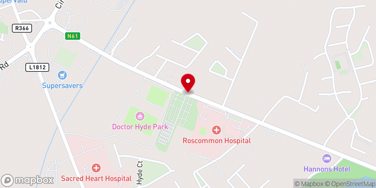 Map showing location of St. Coman's Cemetery