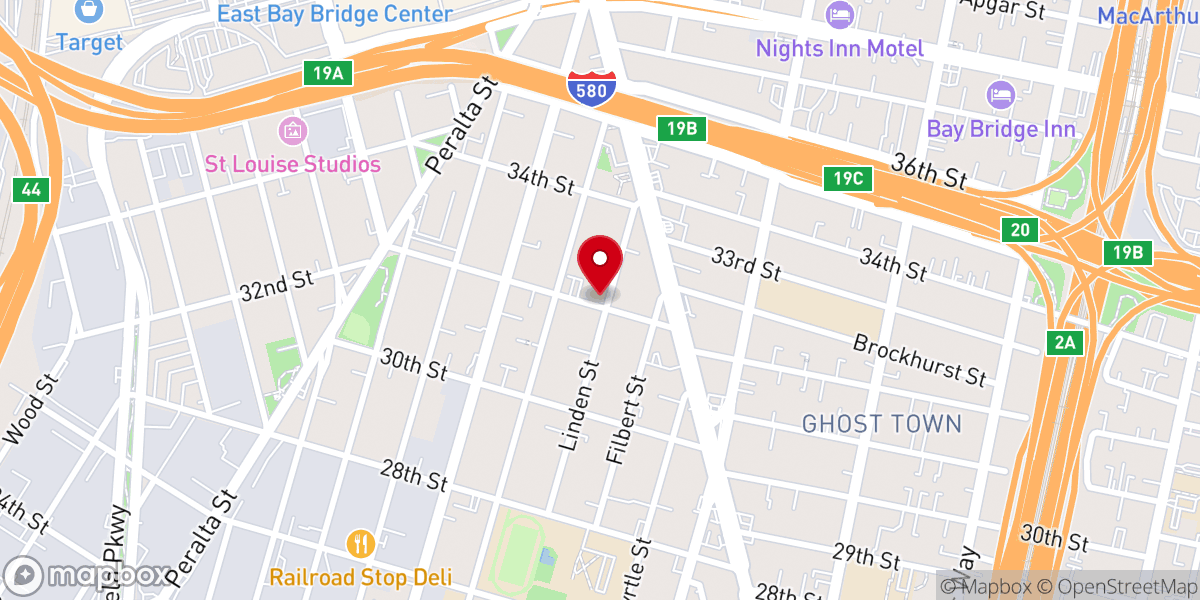 Map showing location of North Oakland Missionary Baptist Church