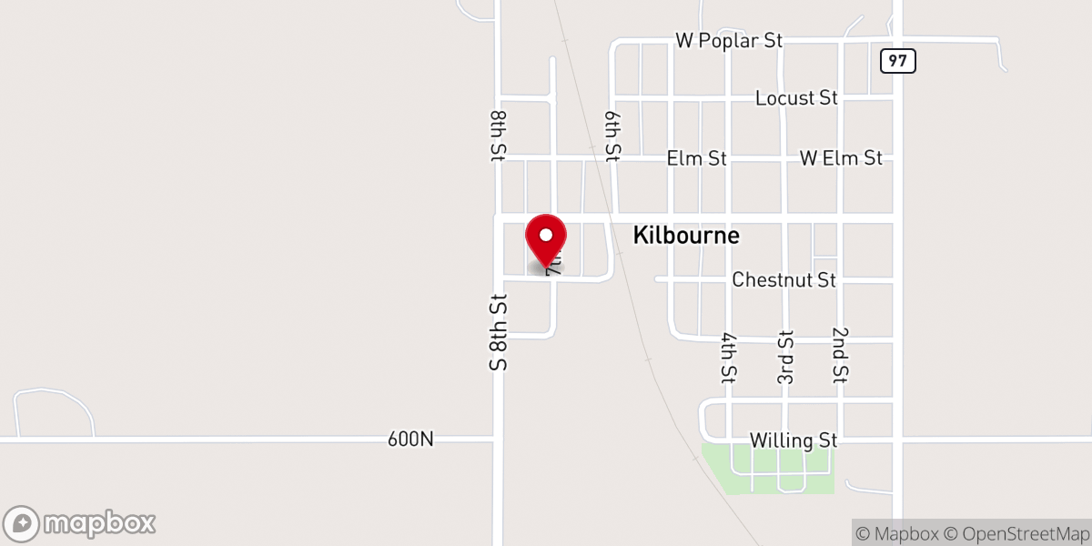 Map showing location of Baptist church