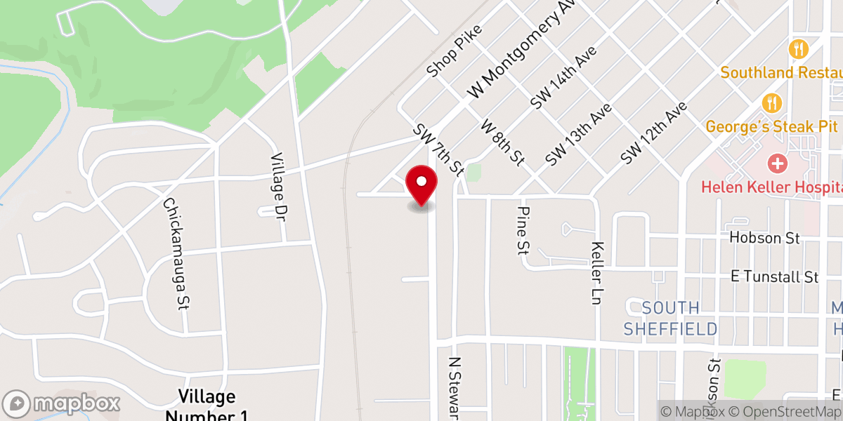 Map showing location of Hook Street Baptist Church