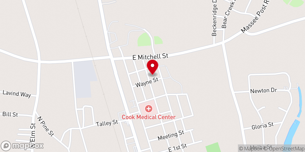 Map showing location of Church of Christ