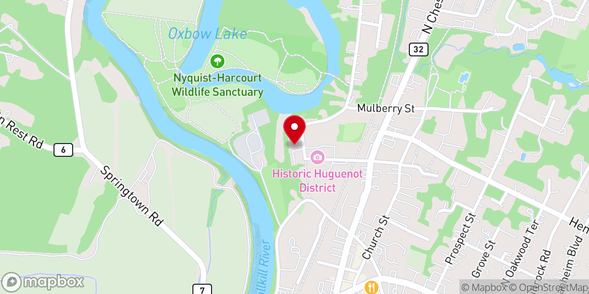 Map showing location of Reformed Church of New Paltz