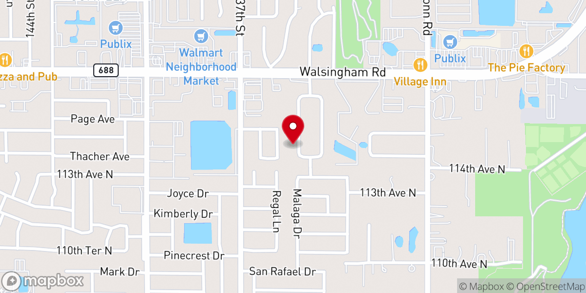 Map showing location of Clearwater Notary and Weddings