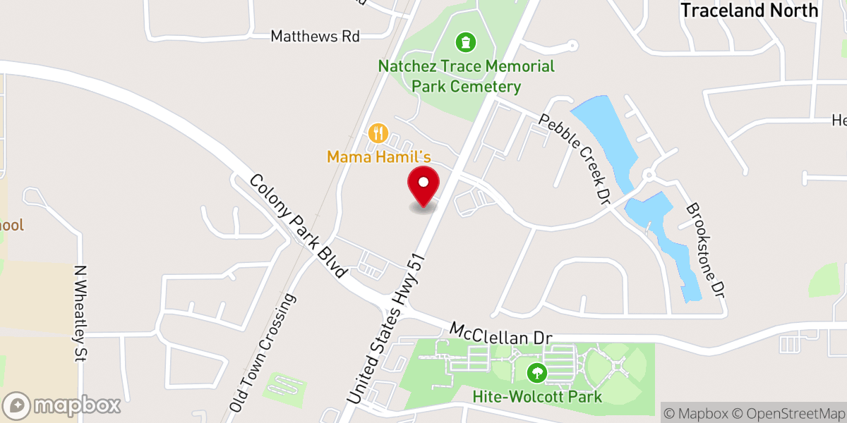 Map showing location of American Church Group of Mississippi