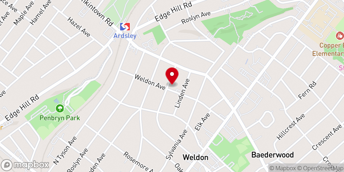 Map showing location of Glenside Bible Church