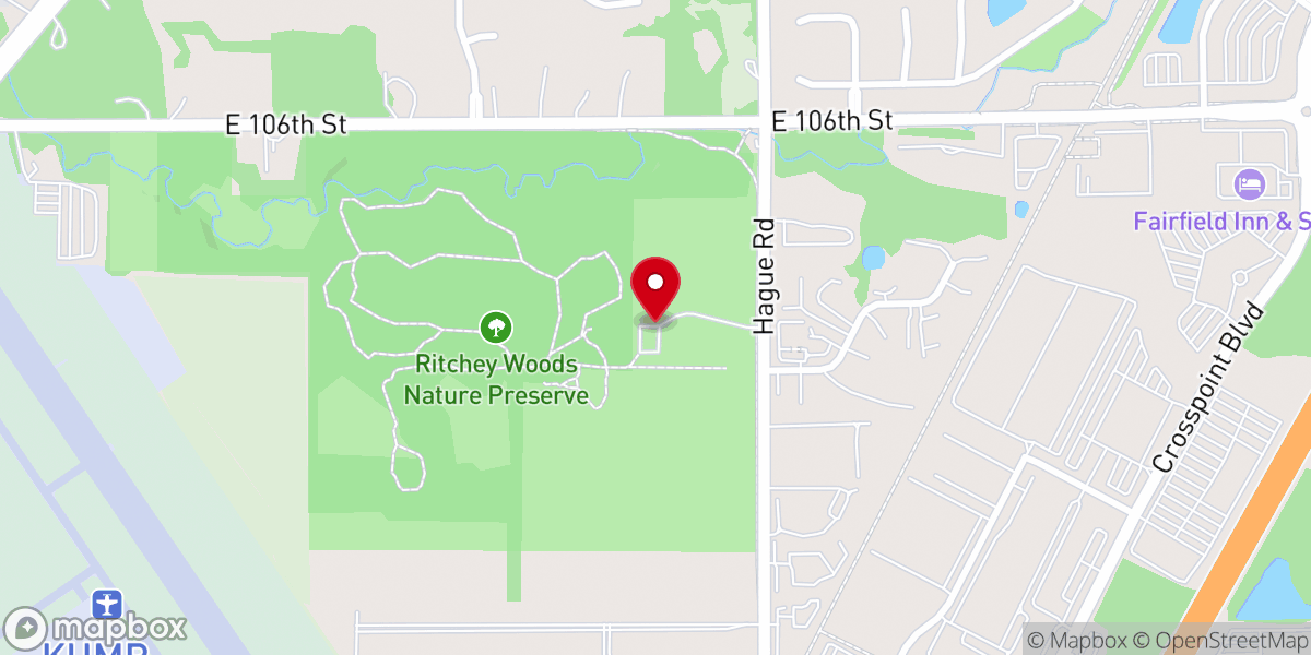 Map showing location of Ritchey Woods Nature Preserve
