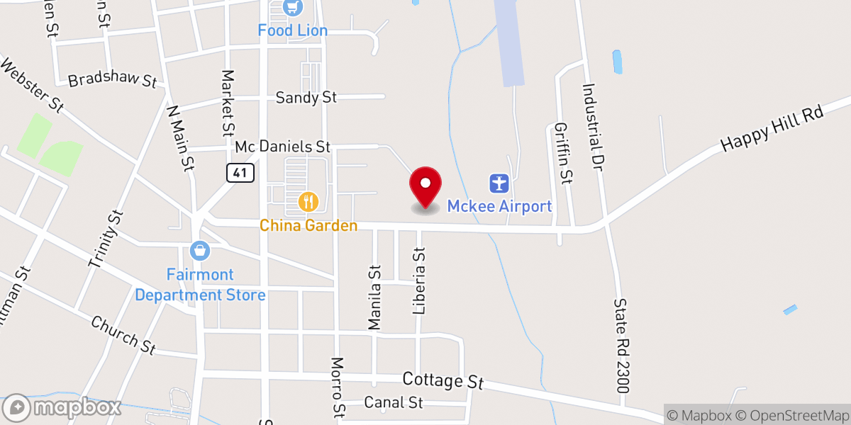 Map showing location of St John Ame Church