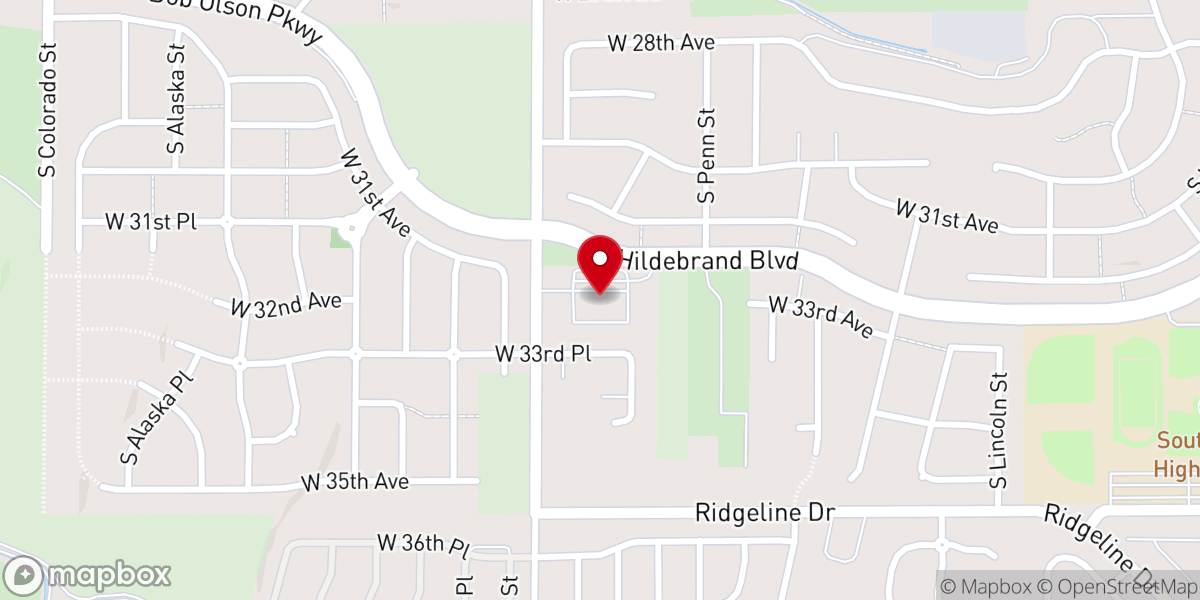 Map showing location of Southridge Church