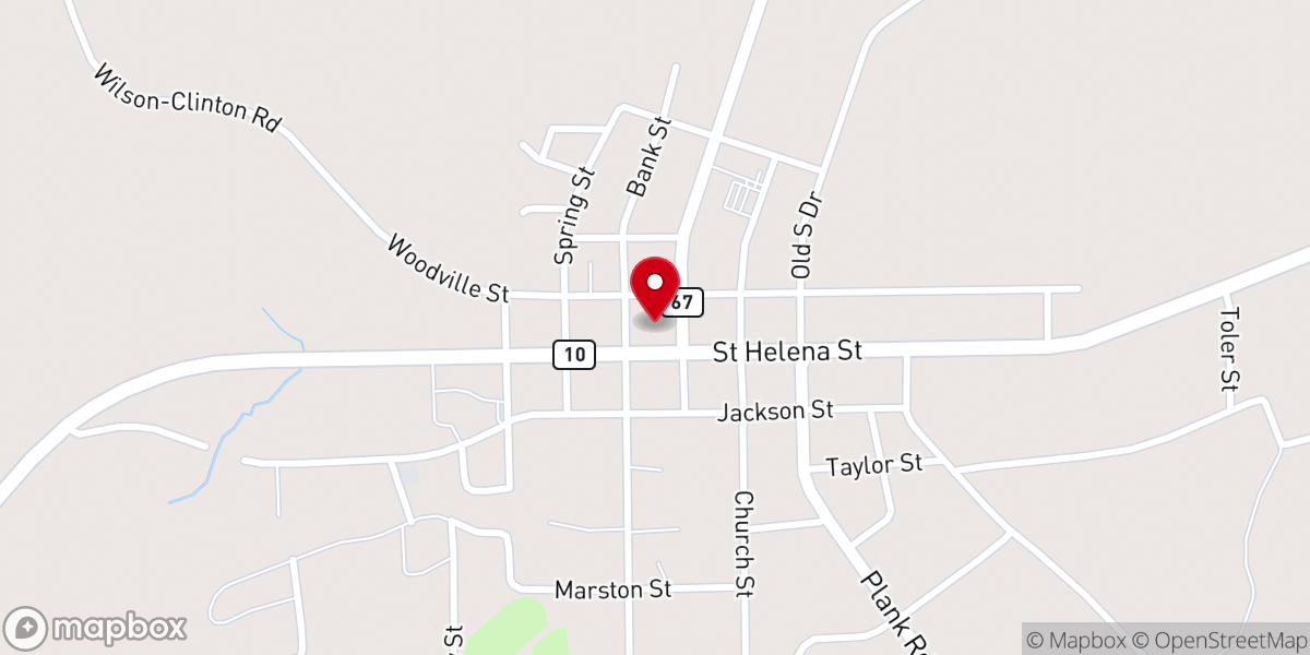 Map showing location of East Feliciana Parish Sheriff Office