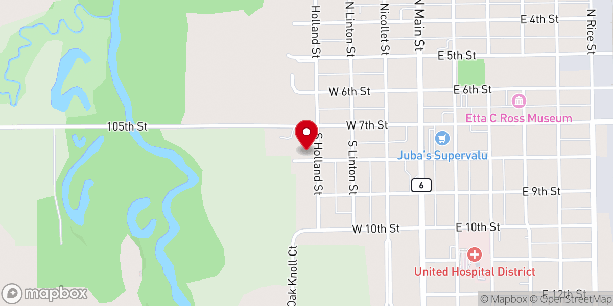 Map showing location of Ss. Peter & Paul Catholic Church