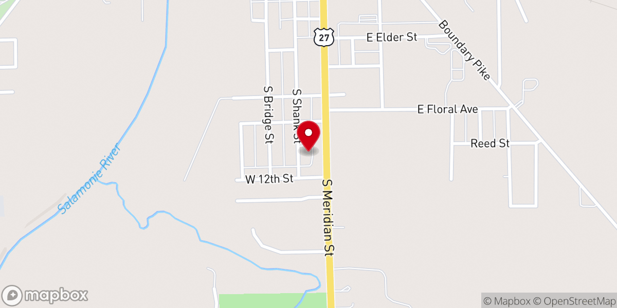 Map showing location of Church of Christ-South Side