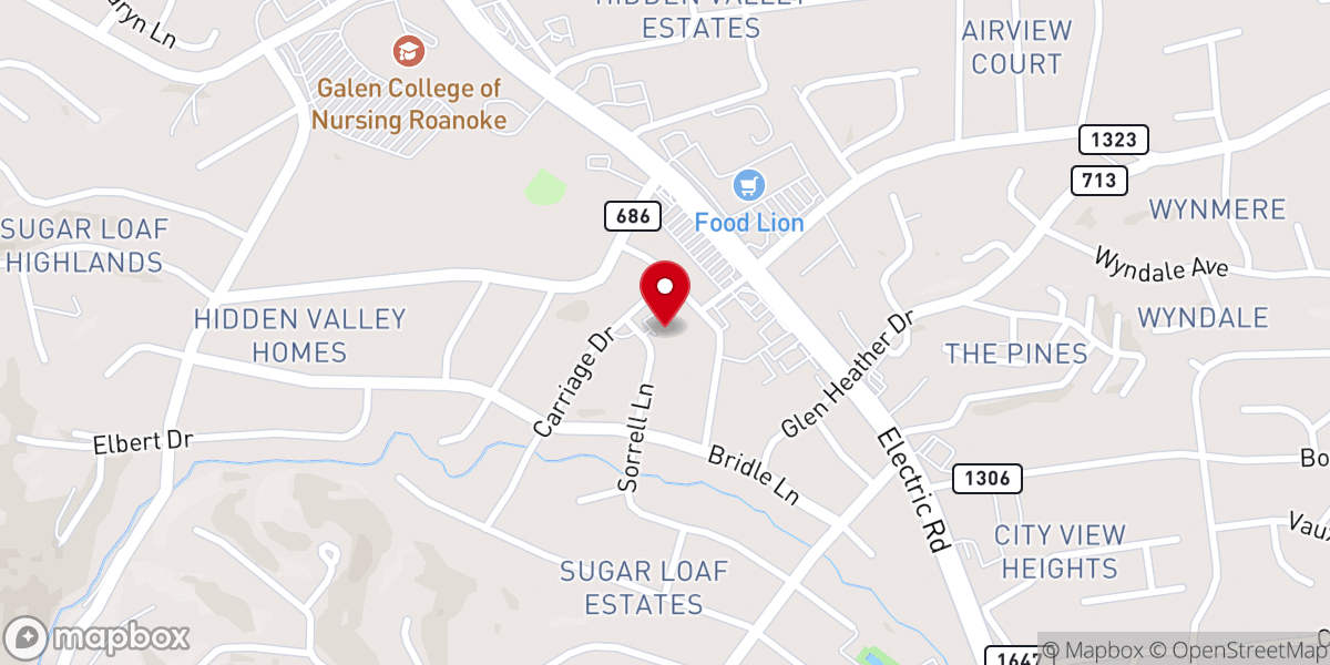 Map showing location of Valley Community Church, Divine Science