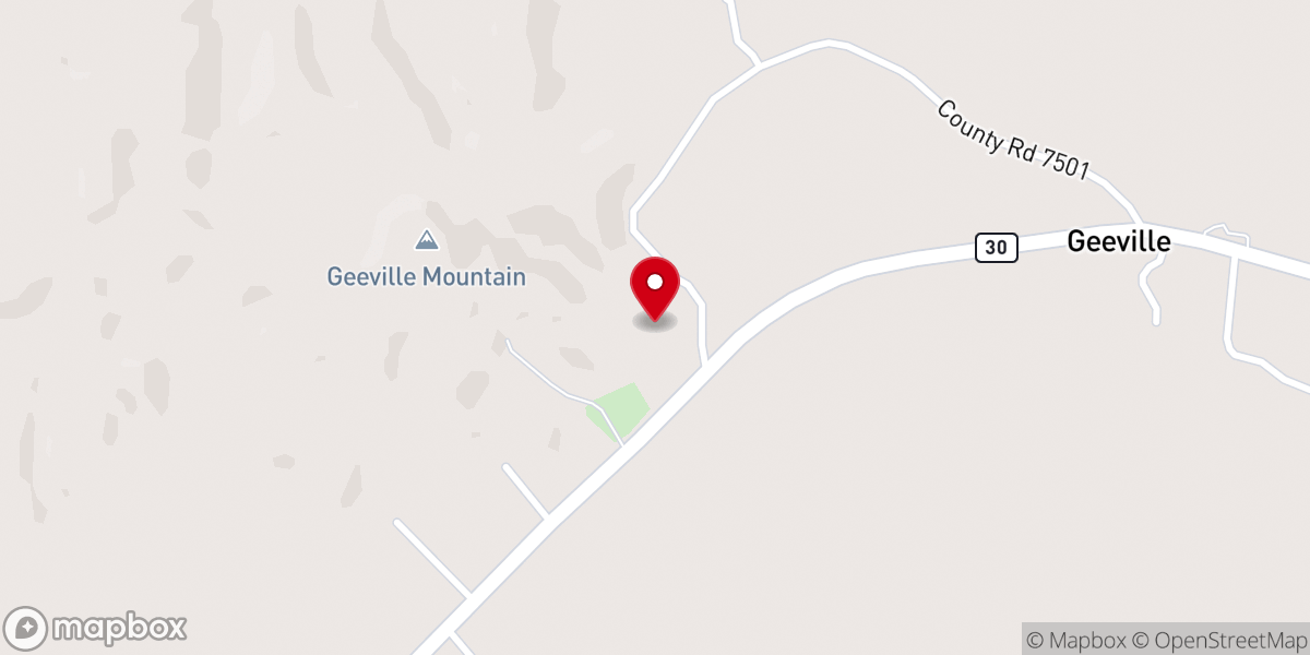 Map showing location of Mt Olive Baptist Church