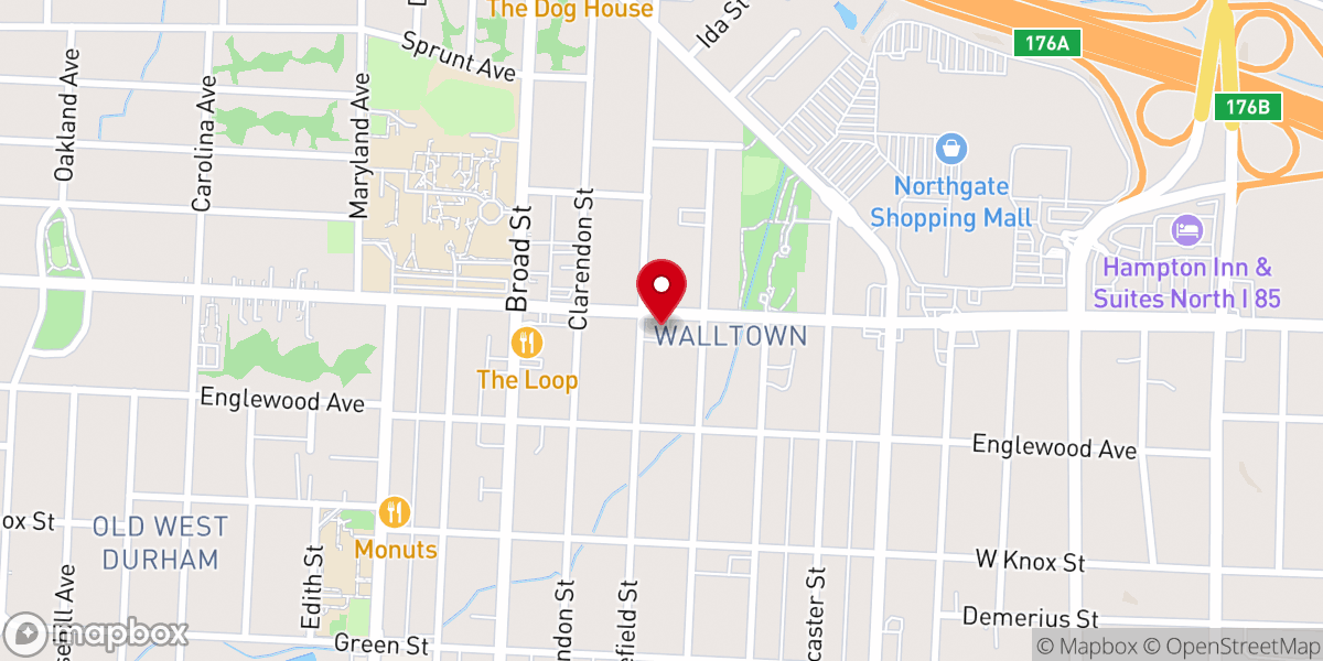 Map showing location of Mount Olive African Methodist Episcopal Zion Church