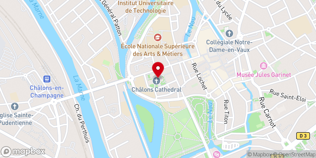 Map showing location of Cathédrale Saint-Étienne de Châlons-en-Champagne