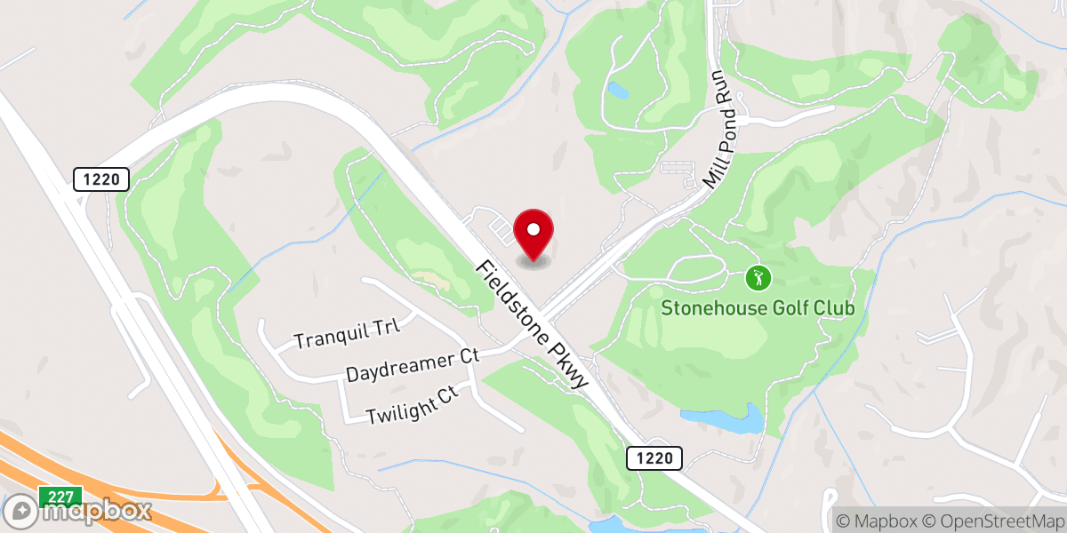 Map showing location of Stone House Presbyterian Church