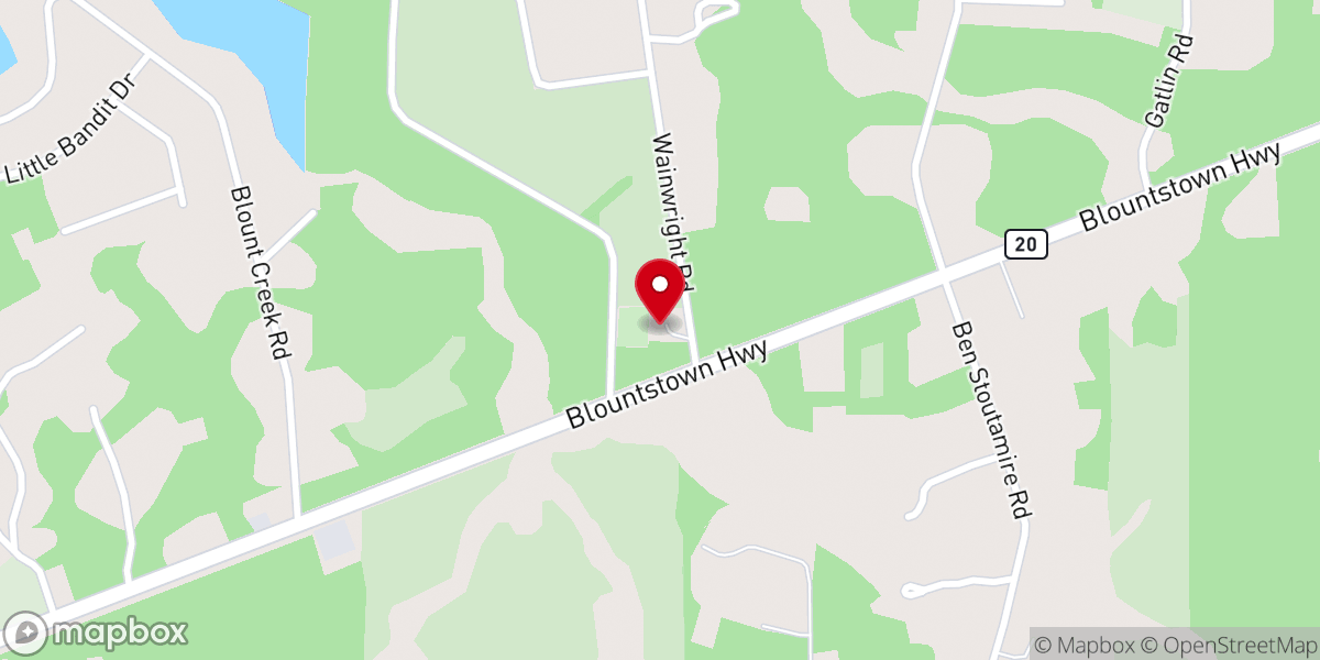 Map showing location of Jackson Bluff Church