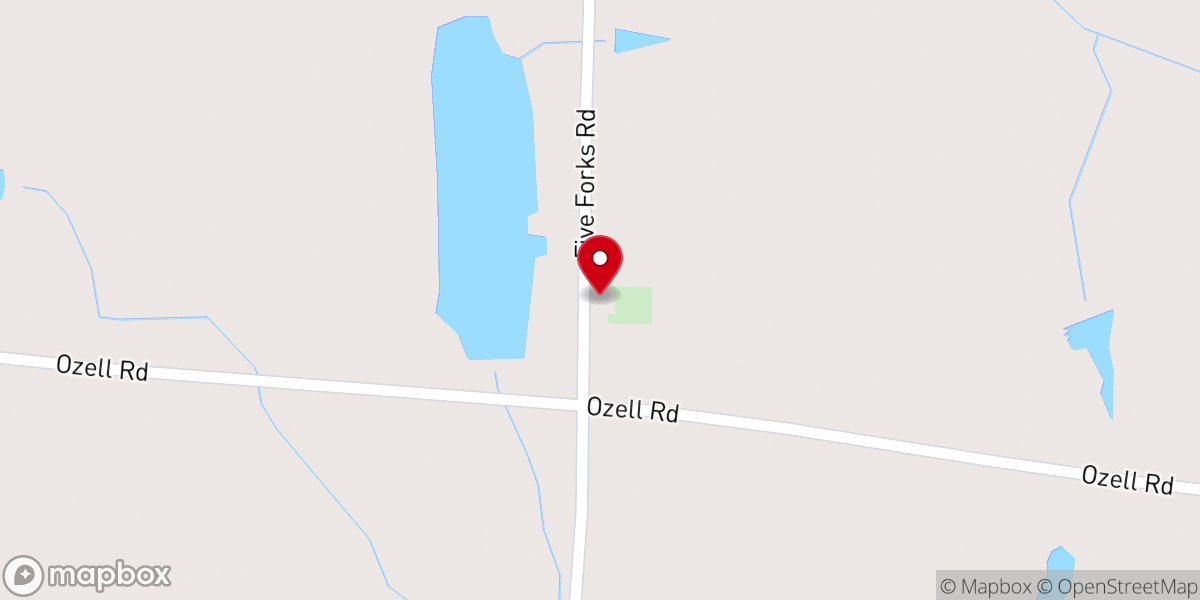 Map showing location of Richland Baptist Church
