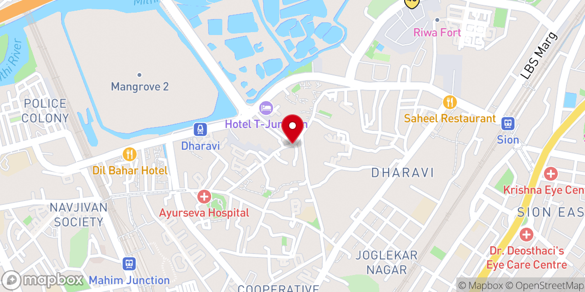Map showing location of Kirupasanam Church of Christ - Dharavi