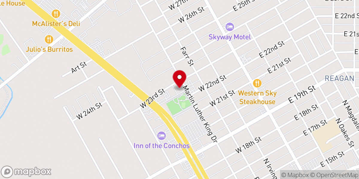 Map showing location of Antioch First Missionary Baptist Church