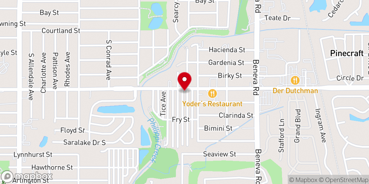 Map showing location of Tourist Mennonite Church
