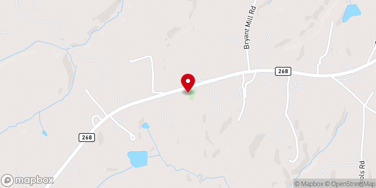 Map showing location of Old Pine Hill Baptist Church