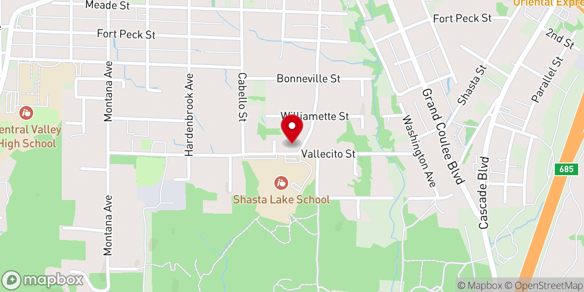 Map showing location of Deer Creek Church of Christ