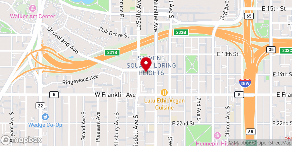 Map showing location of Plymouth Congregational Church