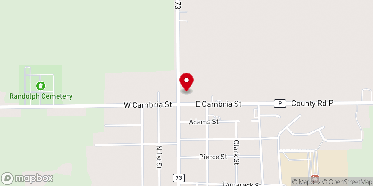Map showing location of Randolph Evangelical Free Church