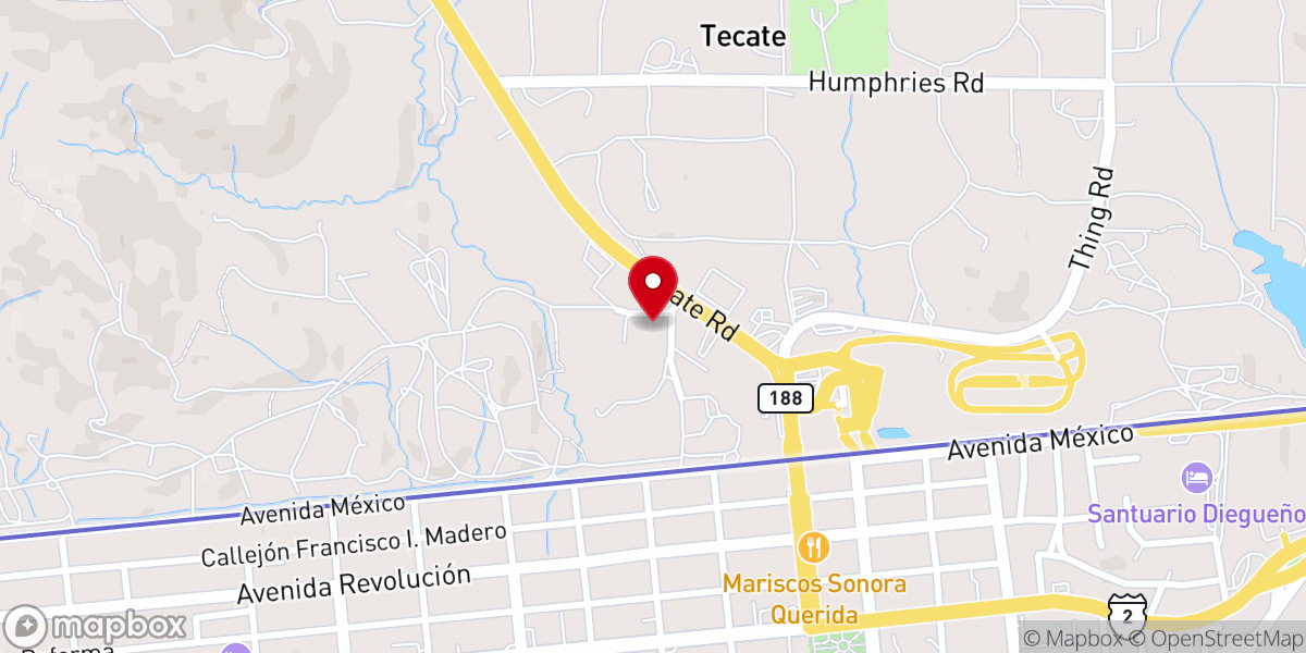 Map showing location of Tecate Mission International