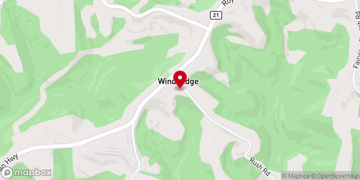 Map showing location of Harmony Presbyterian Church