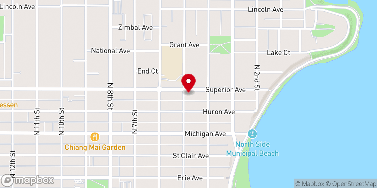 Map showing location of First Presbyterian Church