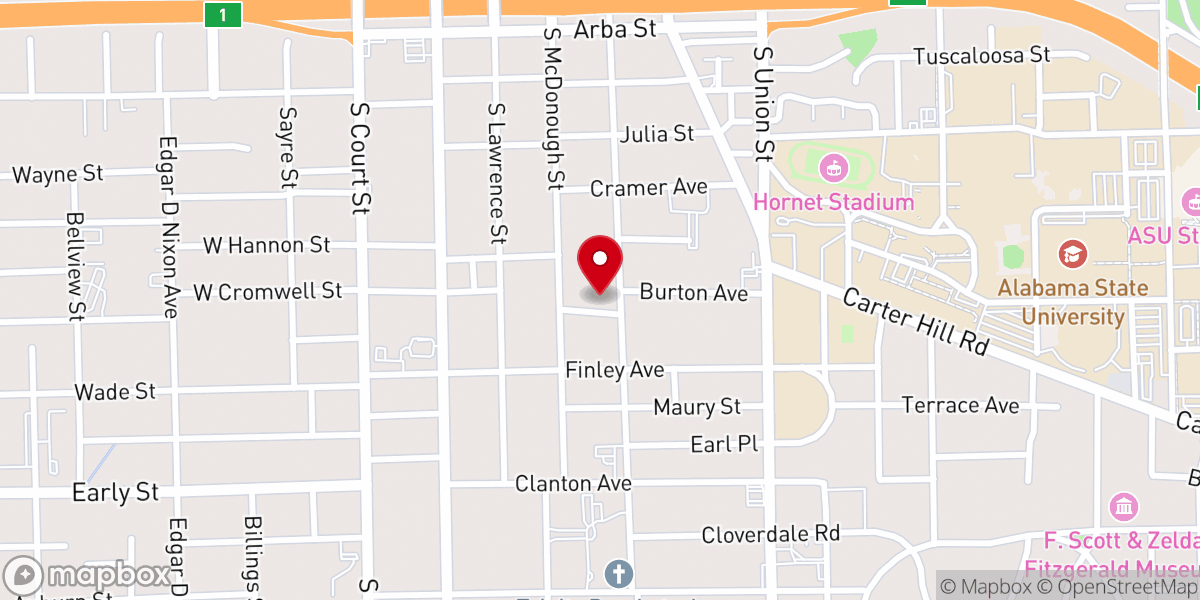 Map showing location of St. Mark Missionary Baptist Church
