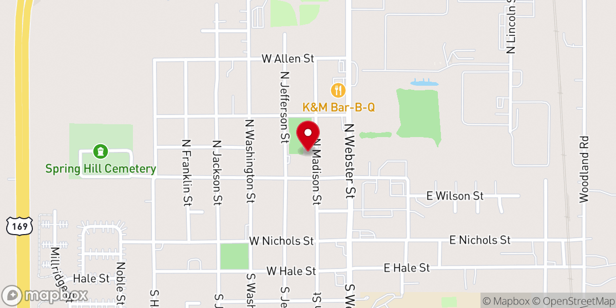 Map showing location of Spring Hill Civic Center