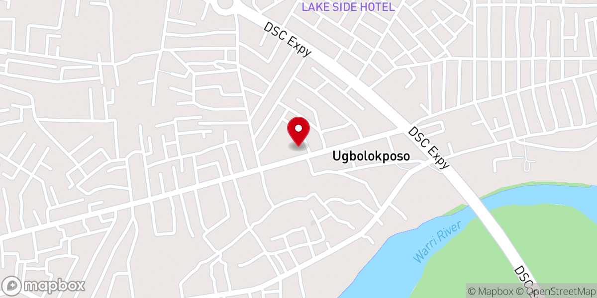 Map showing location of Living Faith Church. aka. Winners Chapel Uti.