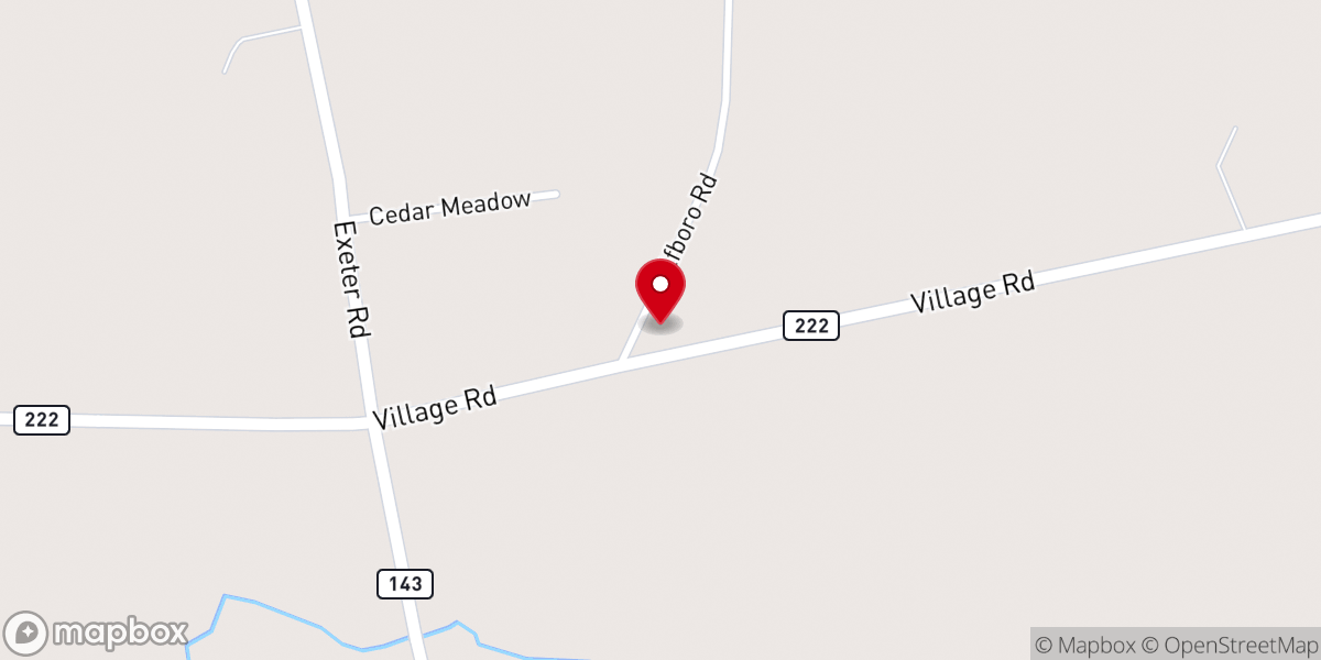 Map showing location of Stetson Meeting House
