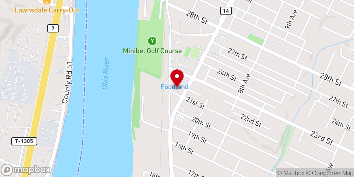 Map showing location of Wesley United Methodist Church