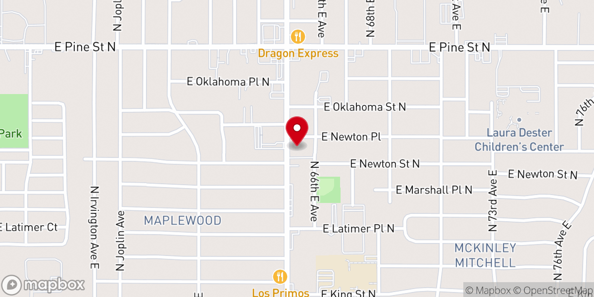Map showing location of North Sheridan Road Church of Christ