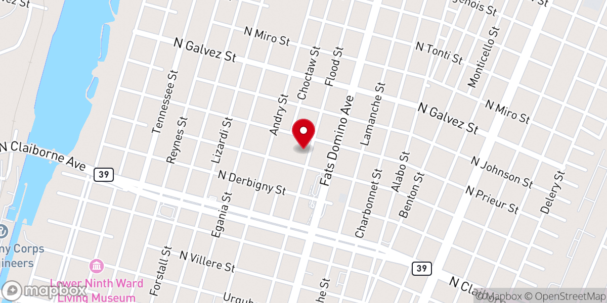 Map showing location of Antioch Spiritual Church