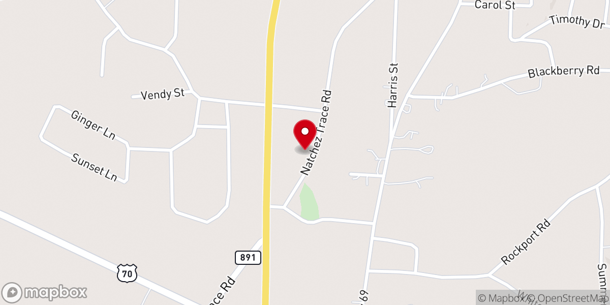 Map showing location of Natchez Trace Road Church Of Christ