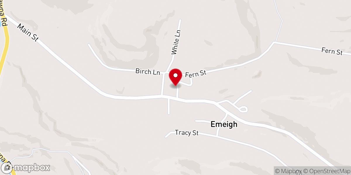 Map showing location of Emeigh United Methodist Church