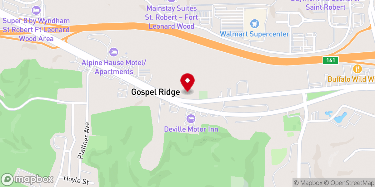 Map showing location of Church of God - St. Robert