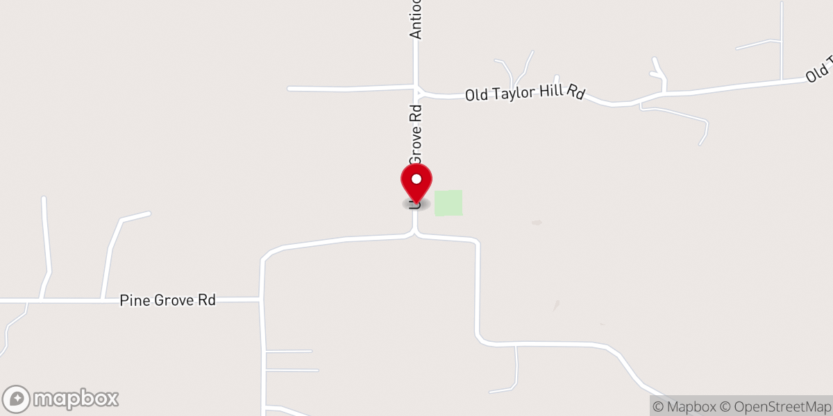 Map showing location of Antioch Church
