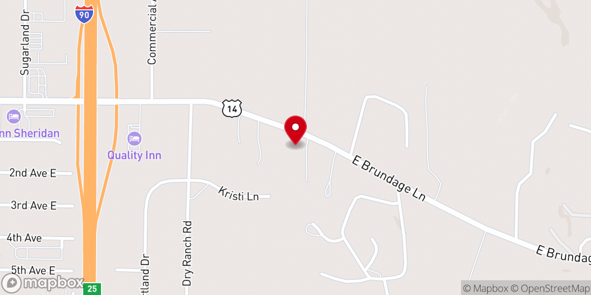 Map showing location of UU Fellowship of Sheridan