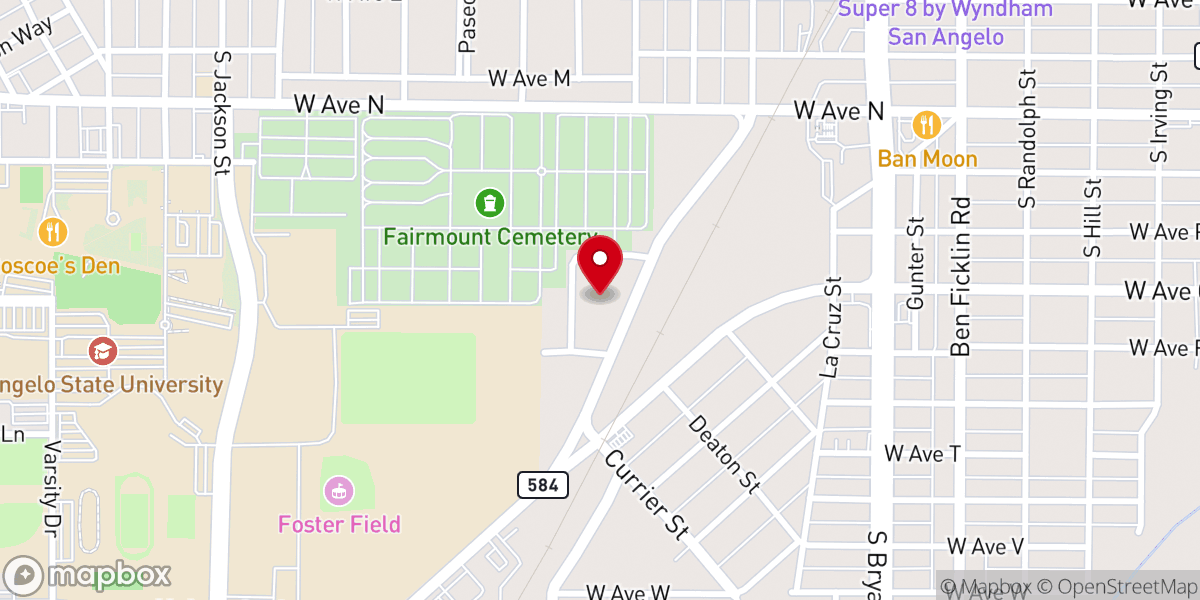 Map showing location of Harvest Baptist Church