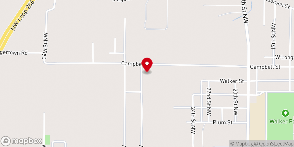 Map showing location of St. Luke Baptist Church