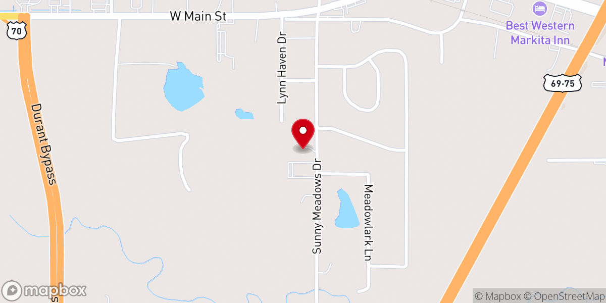 Map showing location of Durant Seventh-day Adventist Church