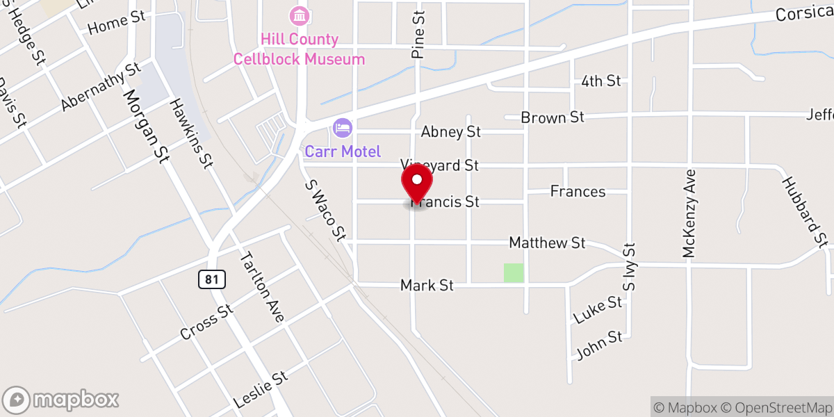 Map showing location of Mt Olive SDA Church